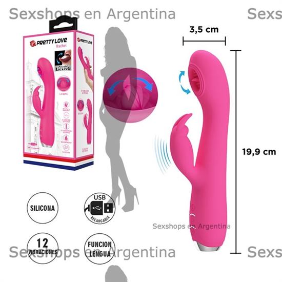 Masajeador de punto G con estimulacion clitorial y carga USB